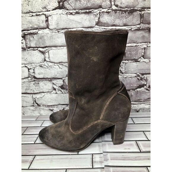 N.D.C. Made by Hand Brown Suede Leather Heel Ankle Boots Shoes Women Sz 39EU/8.5 - Picture 4 of 16